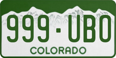 CO license plate 999UBO