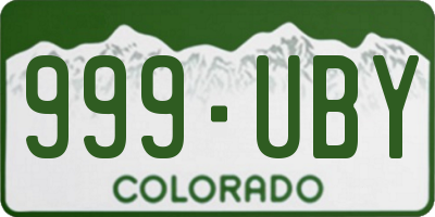 CO license plate 999UBY