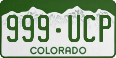 CO license plate 999UCP