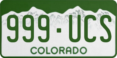 CO license plate 999UCS