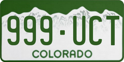 CO license plate 999UCT