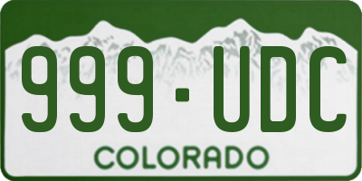 CO license plate 999UDC