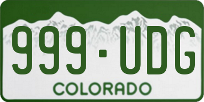 CO license plate 999UDG