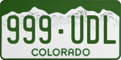 CO license plate 999UDL