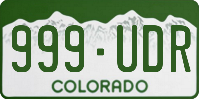 CO license plate 999UDR