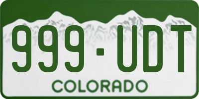CO license plate 999UDT