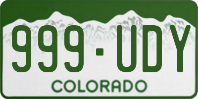 CO license plate 999UDY