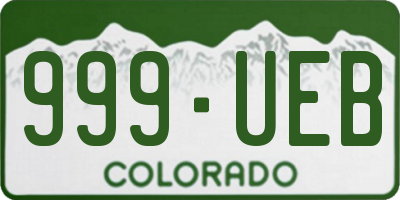 CO license plate 999UEB