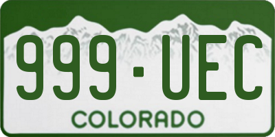 CO license plate 999UEC