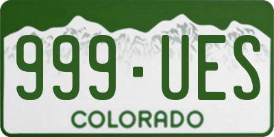 CO license plate 999UES