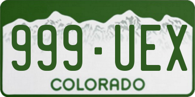 CO license plate 999UEX