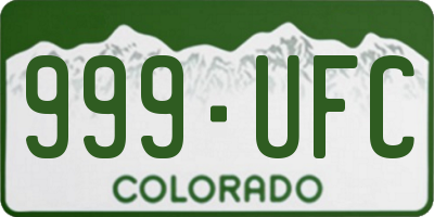 CO license plate 999UFC