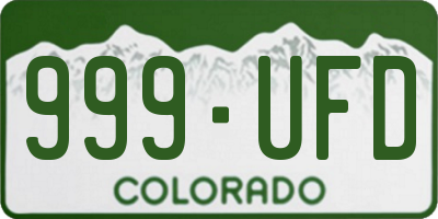 CO license plate 999UFD