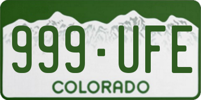CO license plate 999UFE