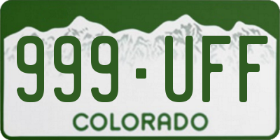 CO license plate 999UFF