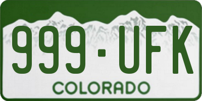 CO license plate 999UFK