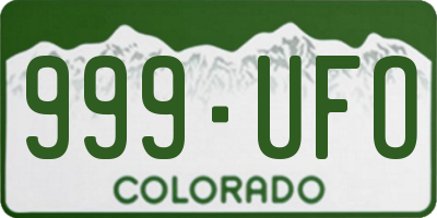 CO license plate 999UFO