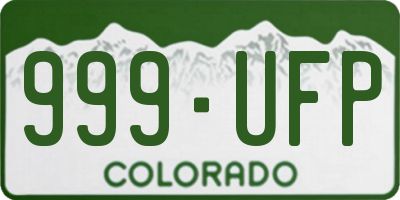 CO license plate 999UFP