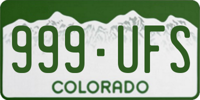 CO license plate 999UFS
