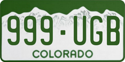 CO license plate 999UGB