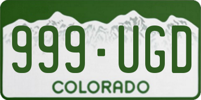 CO license plate 999UGD