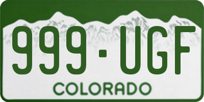 CO license plate 999UGF