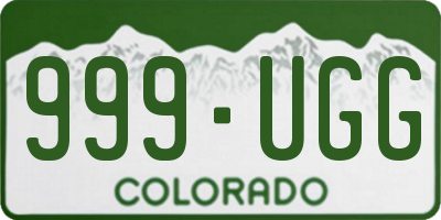 CO license plate 999UGG