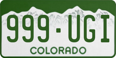 CO license plate 999UGI