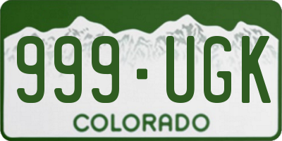 CO license plate 999UGK
