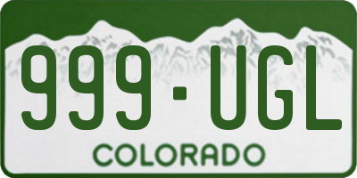 CO license plate 999UGL