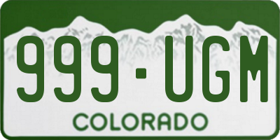 CO license plate 999UGM
