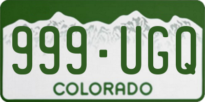 CO license plate 999UGQ