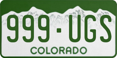 CO license plate 999UGS