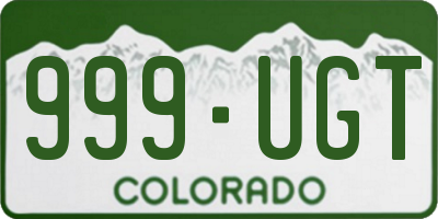 CO license plate 999UGT
