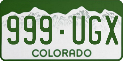 CO license plate 999UGX