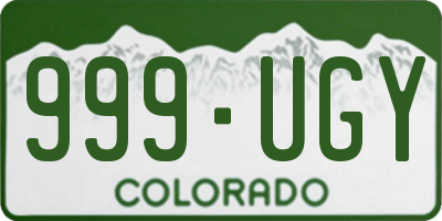 CO license plate 999UGY