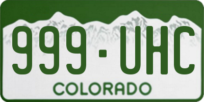 CO license plate 999UHC