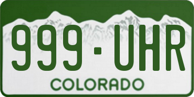 CO license plate 999UHR