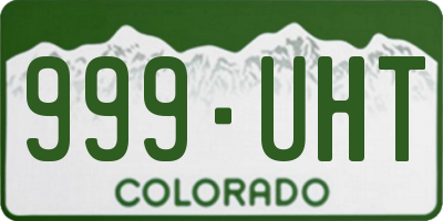 CO license plate 999UHT