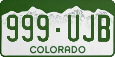 CO license plate 999UJB