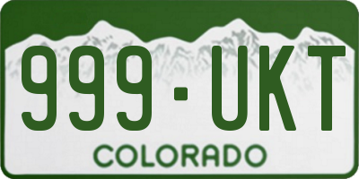 CO license plate 999UKT