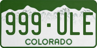 CO license plate 999ULE