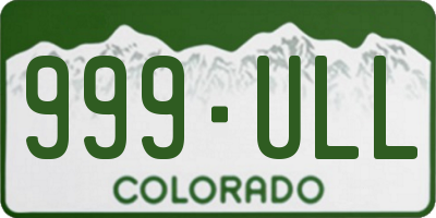 CO license plate 999ULL