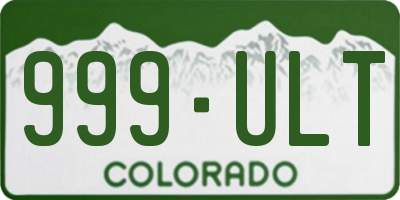 CO license plate 999ULT