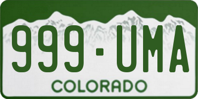 CO license plate 999UMA