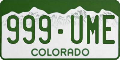 CO license plate 999UME