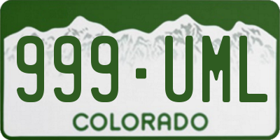CO license plate 999UML