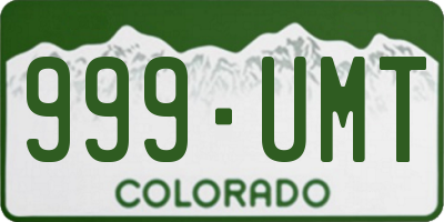 CO license plate 999UMT