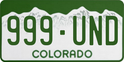 CO license plate 999UND