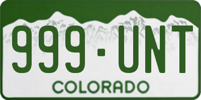 CO license plate 999UNT